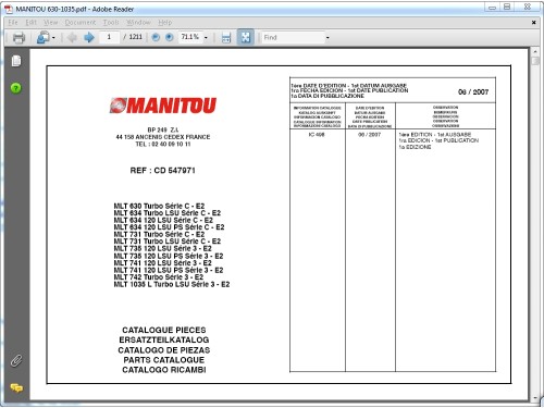 MANITOU FORKLIFTS, PDF [2016]